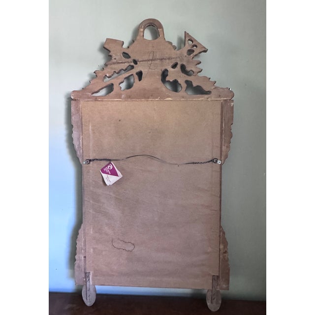 Mid 20th Century French Carved Wood Mirror With Garden Tools & Basket For Sale - Image 10 of 11