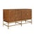 Worlds Away Matthew Izzo Home Ariel Dark Burlwood Four Door Buffet With Acrylic and Antique Brass Door Pulls and Antique Brass Base For Sale - Image 4 of 9