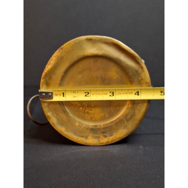 Antique 1840s Brass Whale Oil Lantern Fixed Globe Pear Shape Glass For Sale - Image 13 of 14