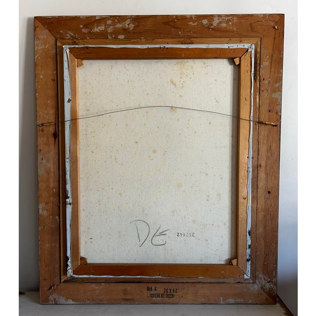 Paint Vintage 1970’s Landscape Oil on Canvas Painting of Ducks on Lake Signed Trinidad For Sale - Image 7 of 7