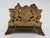 Early 20th Century Antique Ornate Brass 2-Slot Desktop Letter Rack With Shell Dish Tray For Sale - Image 5 of 8