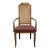 Drexel Heritage Solid Pecan Italian Style Cane Back Dining Arm Chair For Sale