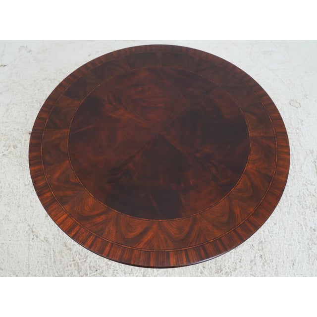 Traditional Henkel Harris Round Mahogany Inlaid Cocktail Table For Sale - Image 3 of 13