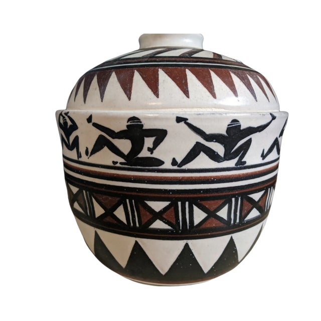1990s Taala Kauai Tribal Studio Pottery Canister Jar With Lid Signed and Dated For Sale - Image 10 of 13