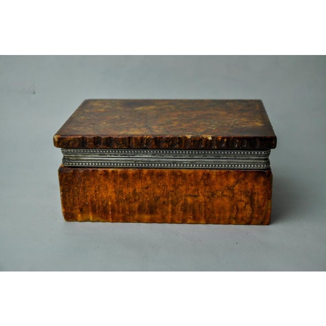 Ocher Alabaster Box attributed to Romano Bianchi, Italy, 1970s For Sale - Image 4 of 9