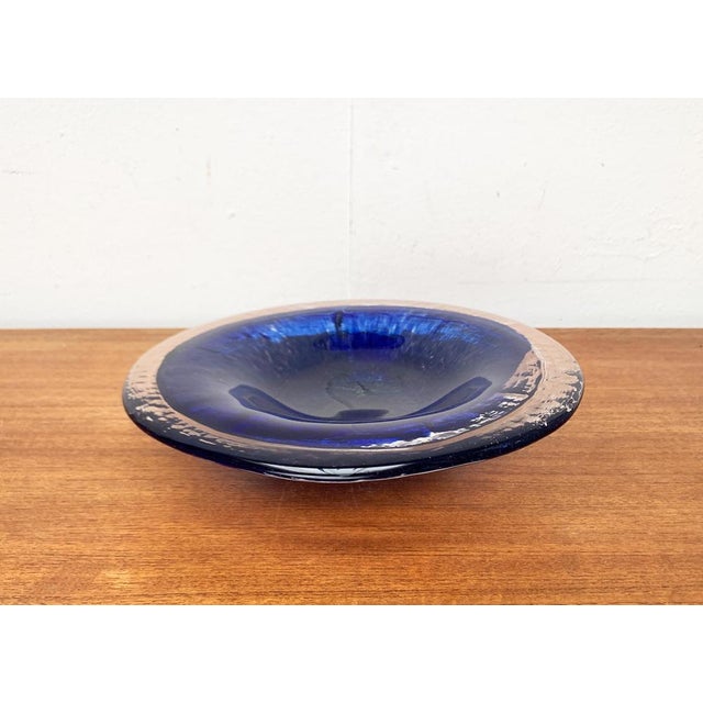 Blue Mid-Century Swedish Glass Bowl from Pukeberg Glass, 1960s For Sale - Image 8 of 18