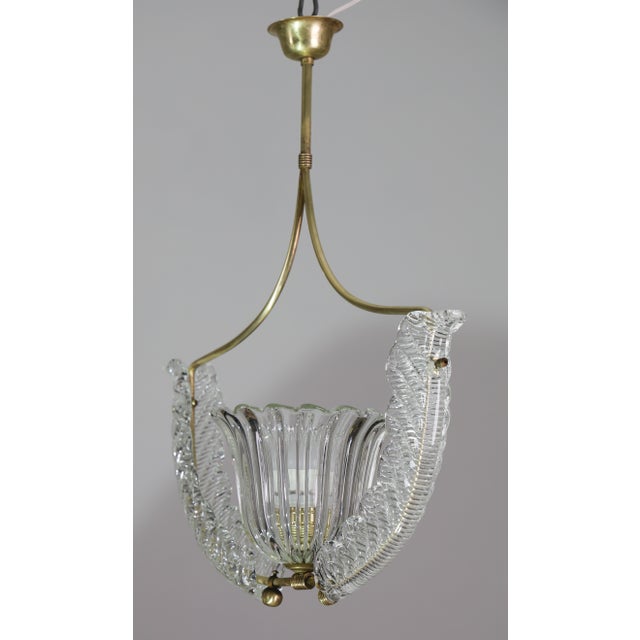 1950s Fascinating Art Deco Pendant Murano Glass Chandelier by Ercole Barovier For Sale - Image 12 of 17