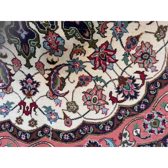 1970s Persian Tabriz, 3'3" X 3'3" For Sale - Image 4 of 5