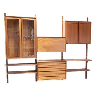 1960s Mid Century Modern Vintage Teak Cado Wall Hanging System Danish For Sale