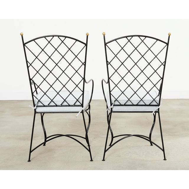Set of Six Mario Papperzini Style Iron Garden Dining Chairs For Sale - Image 9 of 18