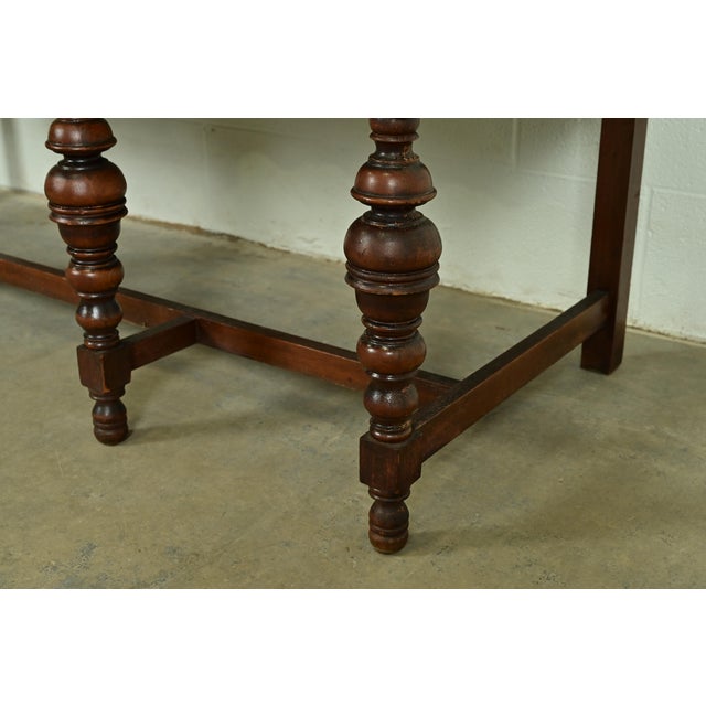 Brown Berkey & Gay Style Antique English Jacobean Carved Walnut and Burl Wood Sideboard, Circa 1920s For Sale - Image 8 of 13