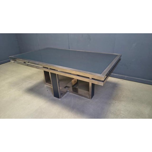 1970s Vintage Italian Chrome Dining Table, 1970s For Sale - Image 5 of 12