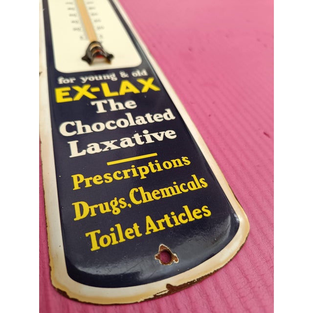 Not Yet Made - Made To Order Ex-Lax Vintage Style Thermometer Merchandise No Porcelain Souvenirs Store For Sale - Image 5 of 8