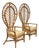 1970s Monumental Pair of Balloon Back Bamboo & Rattan Lounge Chairs For Sale