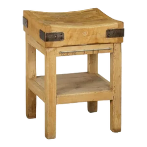 Butcher's Chopping Block Table on Stand From England