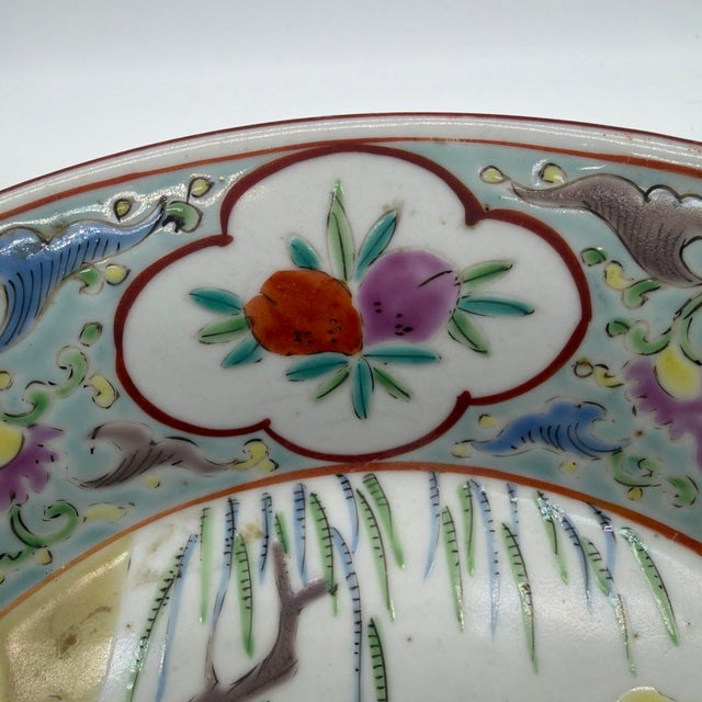 Late 19th Century Chinese Famille Rose Figural Porcelain Charger - 11" For Sale - Image 11 of 17