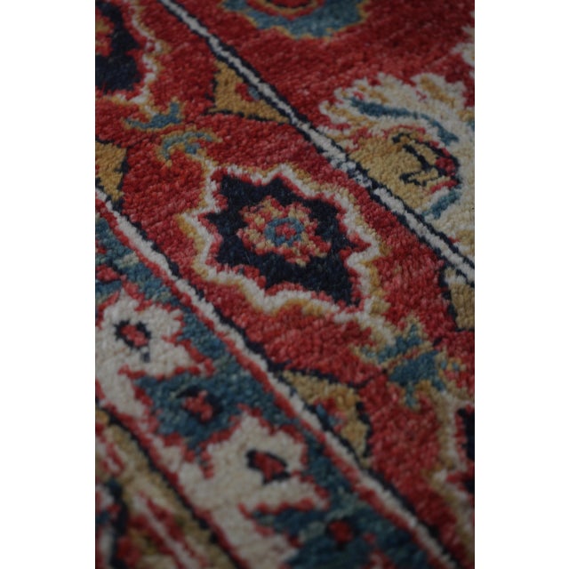 Oriental Style Serapi Style Wool Rug W. Geometric Pattern Approx. 7x11 For Sale - Image 9 of 11