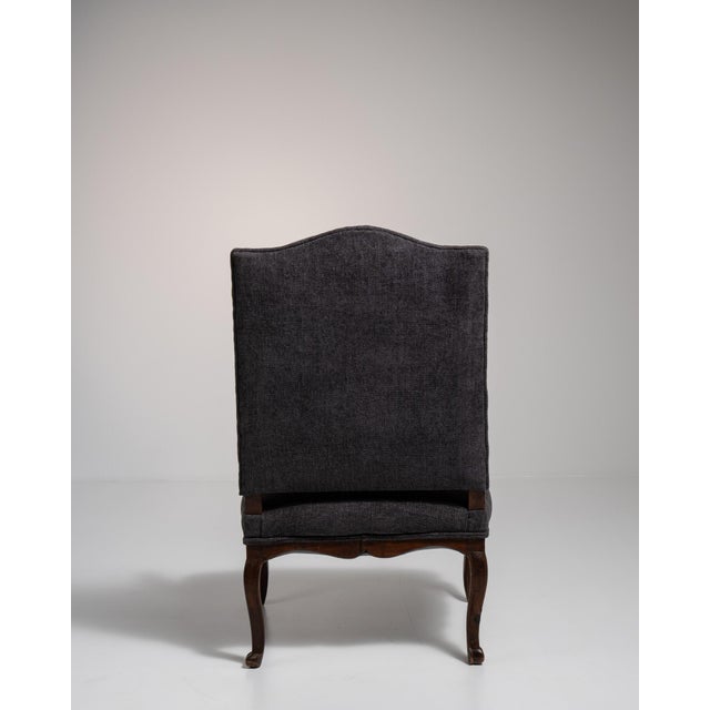 19th Century Louis XV Black Wood Club Chairs For Sale - Image 11 of 15