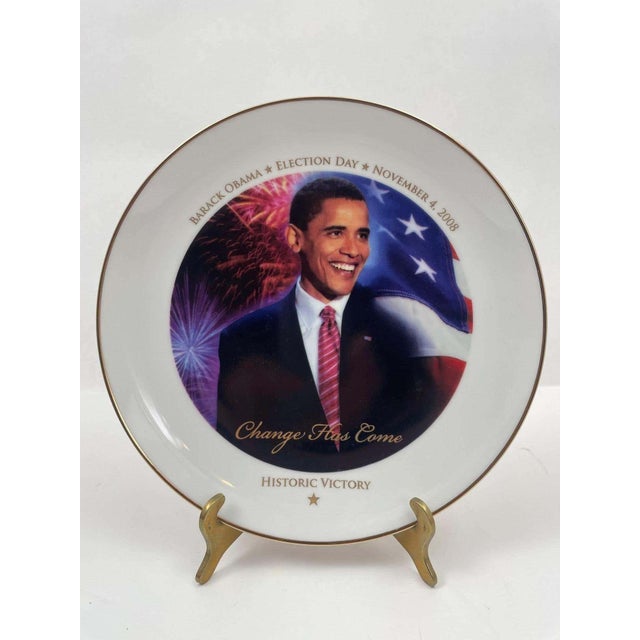 Ceramic Barack Obama Historic Victory Collectible Plate Limited Edition 2008 For Sale - Image 7 of 14