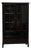Bronson Mahogany Glass Door Bookcase Cabinet in Heritage Black Attributed to Pottery Barn For Sale