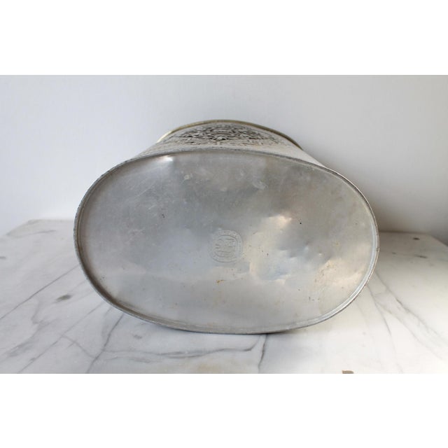 Metal Vintage Reynolds Hammered Aluminum Waste Basket For Sale - Image 7 of 10