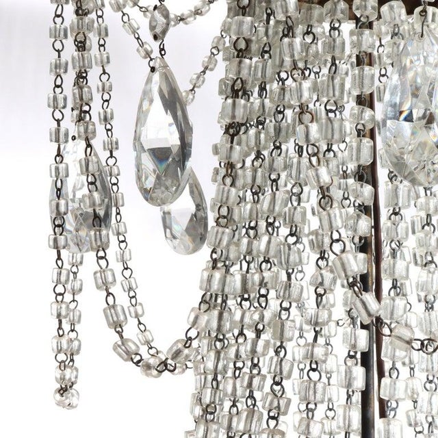 Large Antique French Empire Inspired Crystal & Bronze 8-Light Chandelier C1930 For Sale - Image 9 of 12