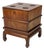 Vintage Ming-Style Carved Hardwood Ice Chest Style Storage Box End Table on Stand For Sale