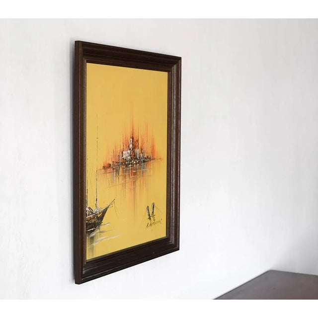 Brutalist Brutalist Floating Cityscape Painting For Sale - Image 3 of 10