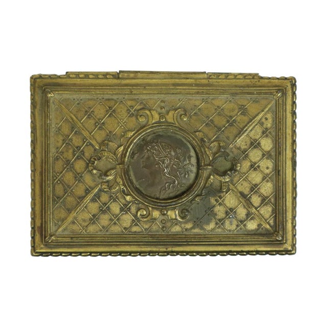 Antique Jewelry Box in Bronze-Colored Metal, France, 1890s For Sale - Image 10 of 18