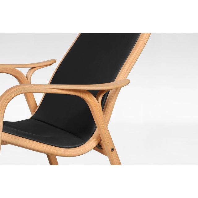 Vintage Black Leather Lamino Lounge Chair by Yngve Ekström for Swedese For Sale - Image 6 of 8