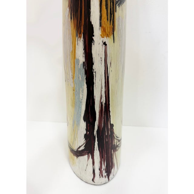 Huge Mexican Artist Yuri Zatarain Face Vase Painted on Both Sides, Oleo Series For Sale - Image 4 of 13