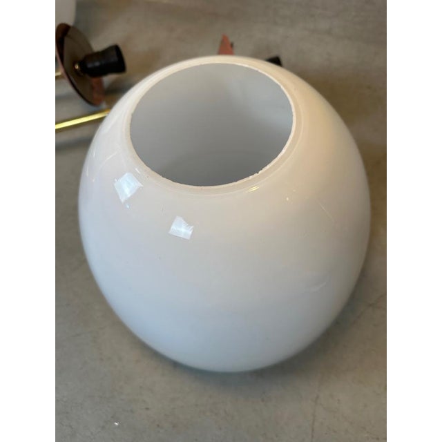 Art Deco Monastery/School Pendant Lamp in Opaline and Brass For Sale - Image 13 of 18