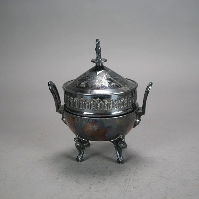 8 Piece Antique Egyptian Revival Silver Plated Tea Set, Circa 1890 For Sale - Image 12 of 12