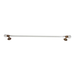 Victorian Bathroom Towel Bars With Brass and Round Glass Ends For Sale