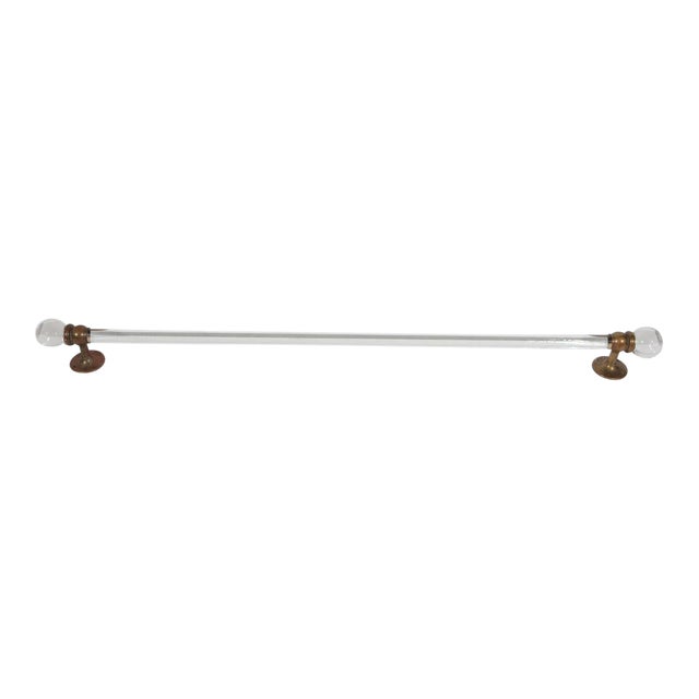 Victorian Bathroom Towel Bars With Brass and Round Glass Ends For Sale