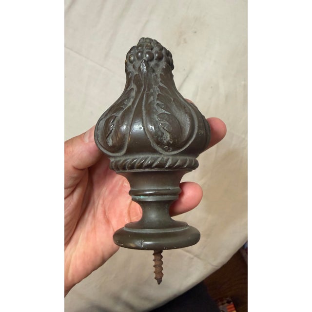 Large Antique 19th Century Heavy Solid Bronze Fence Banister Finial Topper For Sale In New York - Image 6 of 10