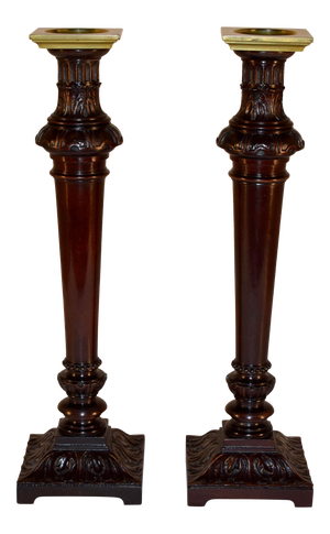 Pair of Early 19th C Mahogany Candlesticks
