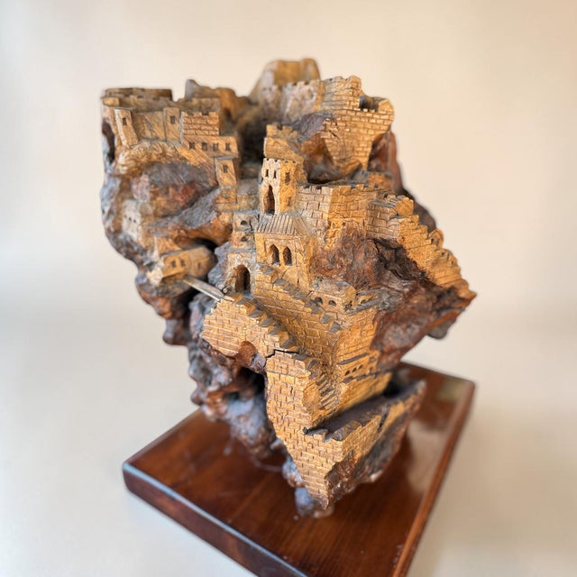 Exceptional Early 20th Century Olivewood Root Architectural Sculpture of Ancient Jerusalem For Sale - Image 18 of 18