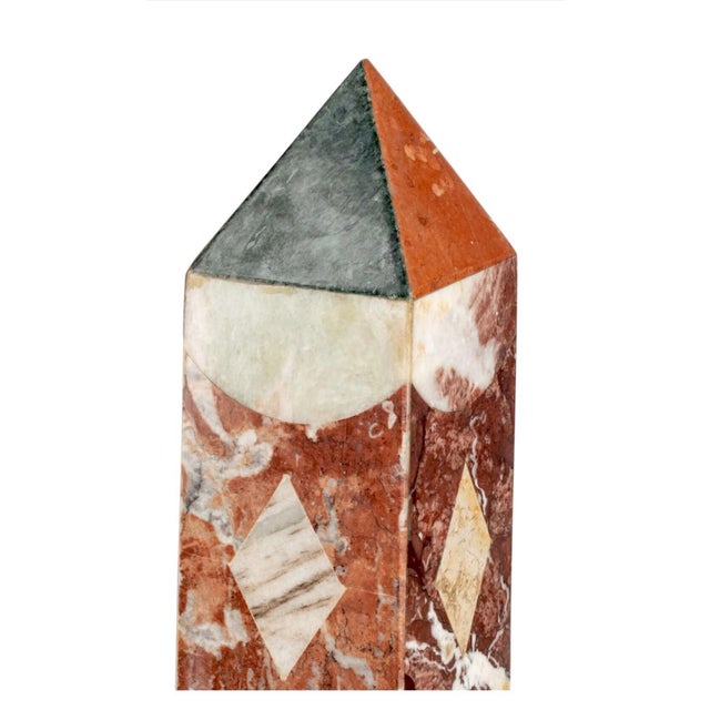 Mid 20th Century Pair MONUMENTAL GRAND TOUR STYLE SPECIMEN MARBLE OBELISKS ITALIAN ROMAN EMPIRE For Sale - Image 9 of 11