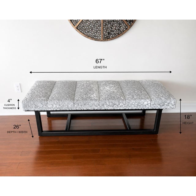 Modern Custom Upholstered Ottoman Bench – Chicago Showroom For Sale - Image 3 of 4
