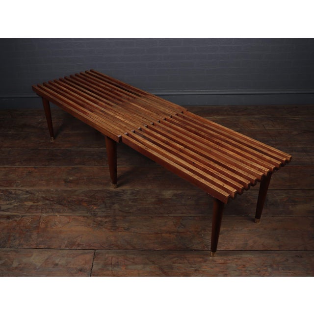 1950s Mid Century Teak Extending Slat Bench Coffee Table ...