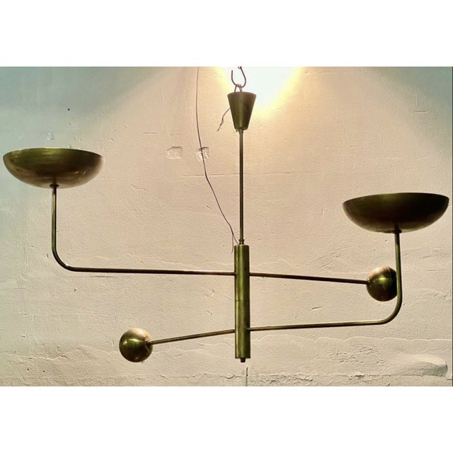 Gold Vintage Hanging Light in Brass, 1960s For Sale - Image 8 of 9