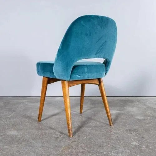 Velvet Dining Chair, 1960s For Sale - Image 10 of 12