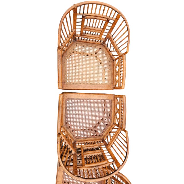 1980s Vintage Burnt Bamboo Brighton Table Set For Sale - Image 5 of 12