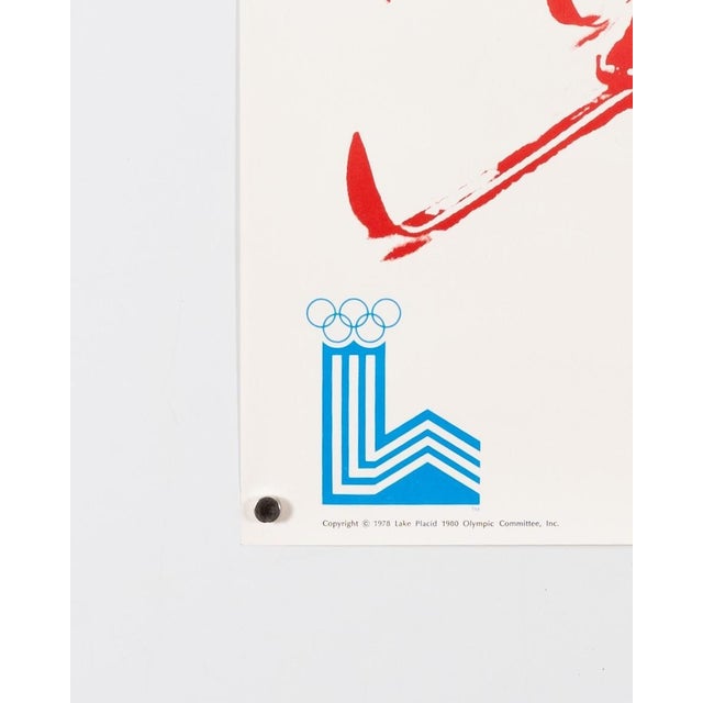 Paper Lake Placid Ski Cross Olympic Poster, 1980s For Sale - Image 7 of 9
