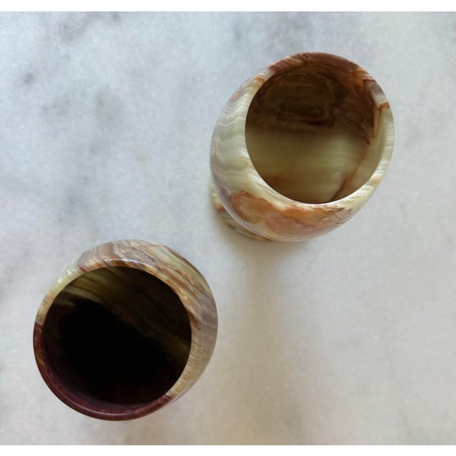 Vintage Pair of Onyx Goblets For Sale - Image 10 of 11
