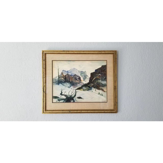 1963 Calif Artist Antonio Estrada Watercolor Landscape Painting For Sale - Image 13 of 13