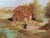 Rustic European Late 19th to Early 20th Century Continental Pastoral Landscape, Signed Oil on Canvas, Carved Giltwood Frame For Sale - Image 3 of 9