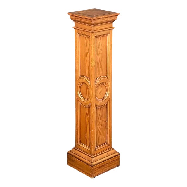 Column Pedestal Plinth Stands of Long-Leaf Pine From England - Two Available For Sale