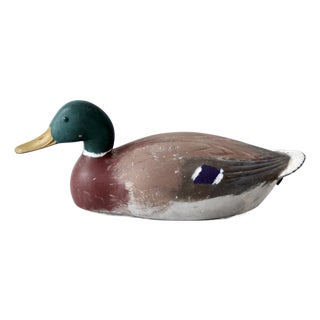 Vintage 1970s Hand-Painted Mallard Duck Decoy For Sale